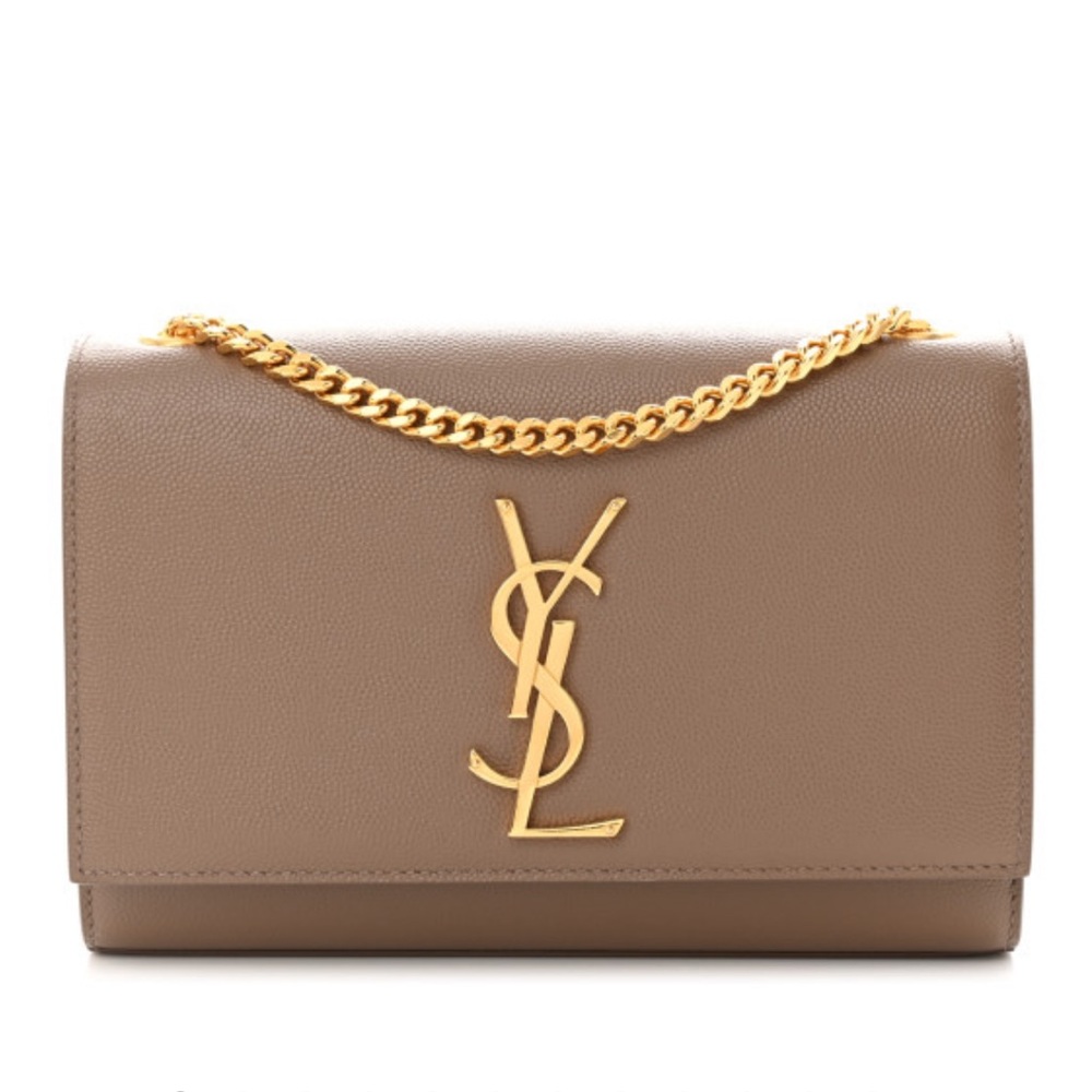 Grain De Poudre Small Monogram Kate Satchel Dark Beige